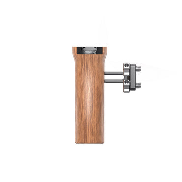SmallRig Wooden Universal Side Handle Grip with Cold Shoe & Adjustable Sliding Connector for Camera Cage | HSN2093C