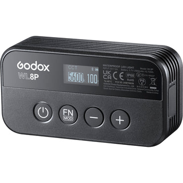 Godox WL8P Waterproof 2400-8500K LED Light with 2900mAh Battery for Bad Weather and Underwater