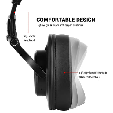 OneOdio Pro M Wireless Gaming Noise Cancelling Headphones (Over The Ear Headphones with Mic, 30 Hours Battery Life) Foldable Ergonomic Design