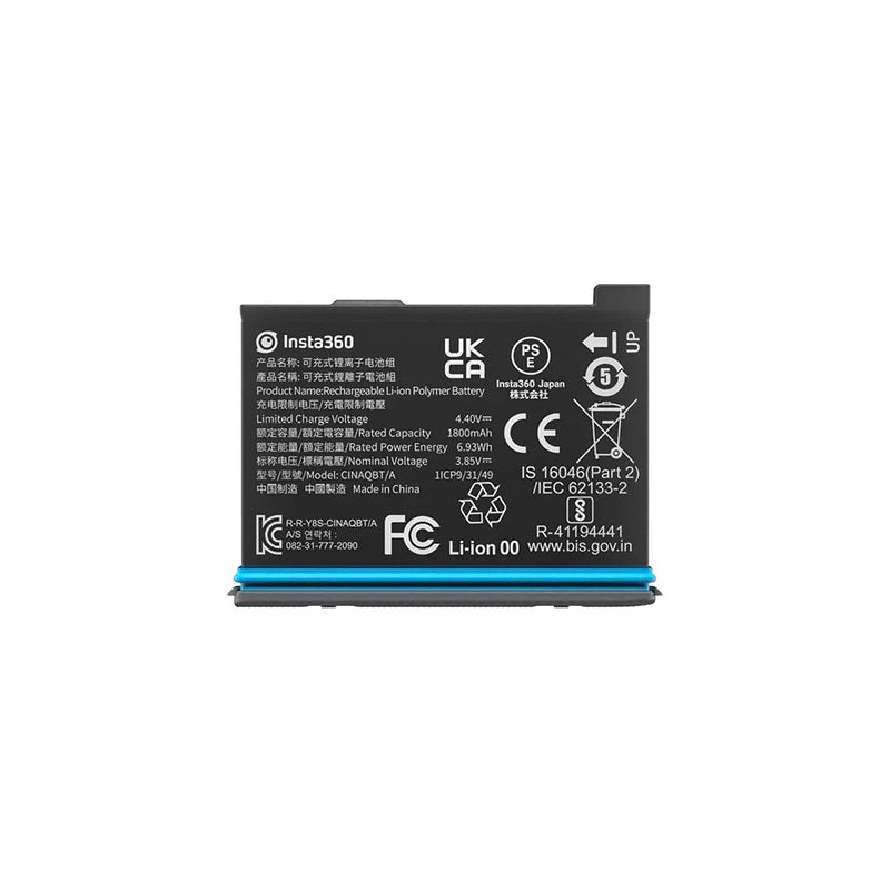 Insta360 ONE X3 1800mAh Li-ion Rechargeable Battery Replacement with Built-In Memory Card Storage