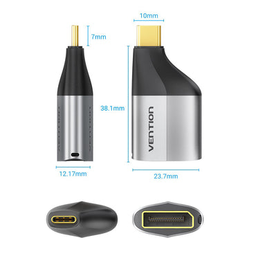 Vention USB Type C to DP Port Adapter 4k 60Hz Gold-plated DisplayPort Converter for Phone Laptop Monitor TV (TCCH0)
