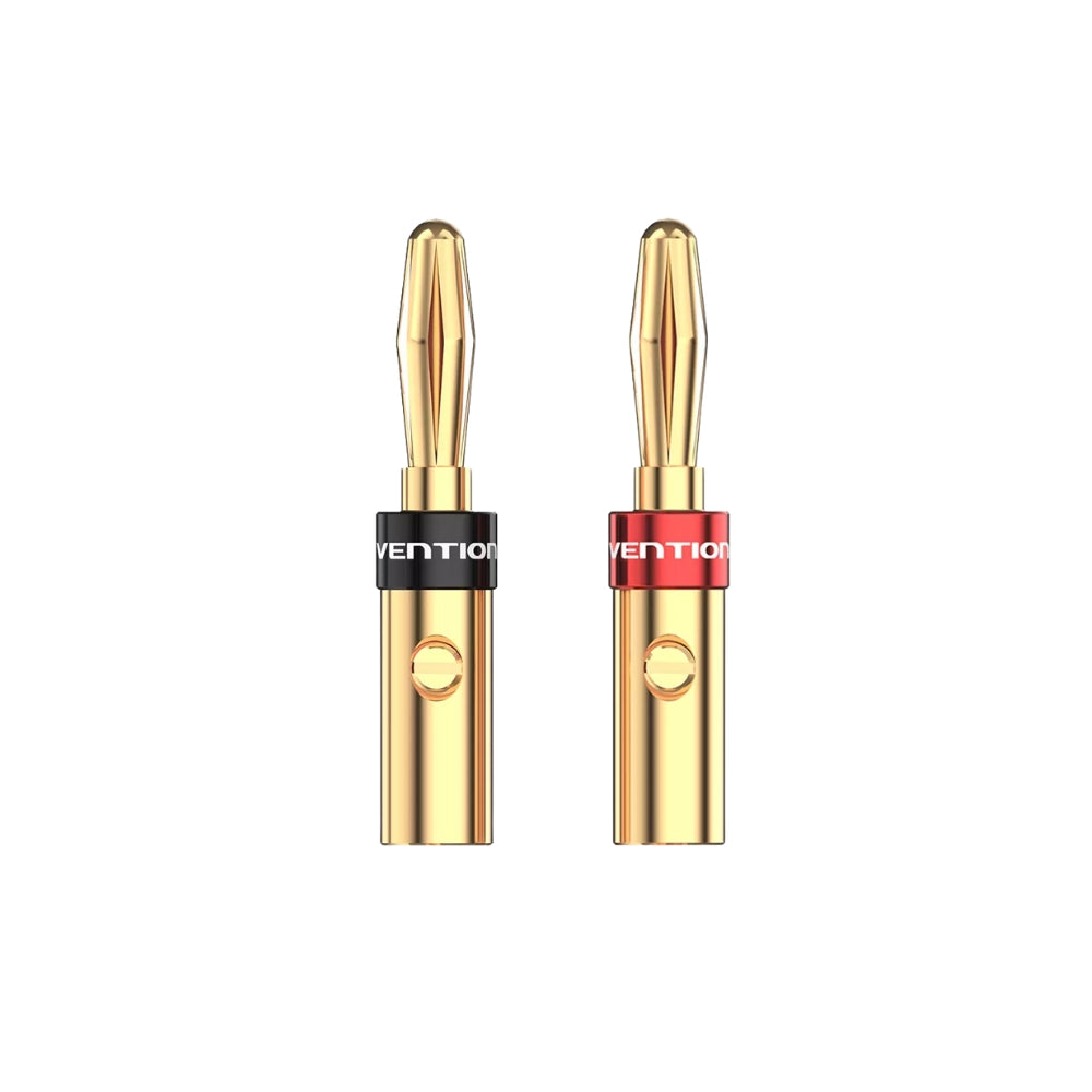 Vention Gold-Plated Banana Audio Plug Connector Head with Color Coded Rings, Copper Alloy Body, Screw Set for Speakers and Amplifiers | BFDJ0-2