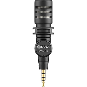 Boya BY-M110 Ultracompact Condenser Microphone with 3.5mm TRRS Plug for Smartphones, Tablets, and Laptops