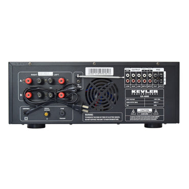 KEVLER GX-4000 900W X2 High Power Mixing Amplifier with Digital LCD Display, USB / Bluetooth / FM Function, 2 Line and 4 Microphone Input with Effects Master Controls and Feedback Reducer for Karaoke System