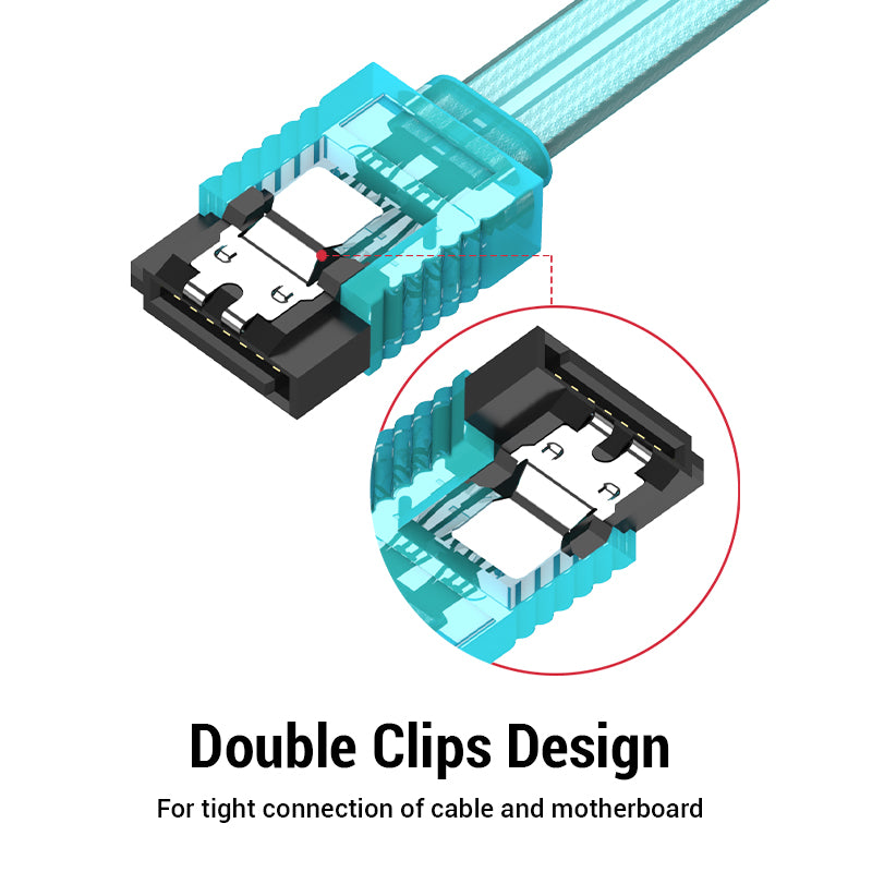 Vention SATA Cable 3.0 to Hard Disk Drive SSD HDD 6Gbps High-Speed Data Cable with Right-Angle /Straight Interface 0.5-Meters (KDD)