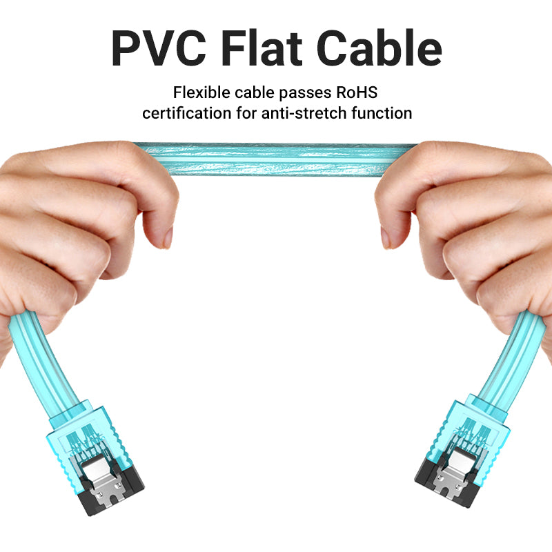Vention SATA Cable 3.0 to Hard Disk Drive SSD HDD 6Gbps High-Speed Data Cable with Right-Angle /Straight Interface 0.5-Meters (KDD)