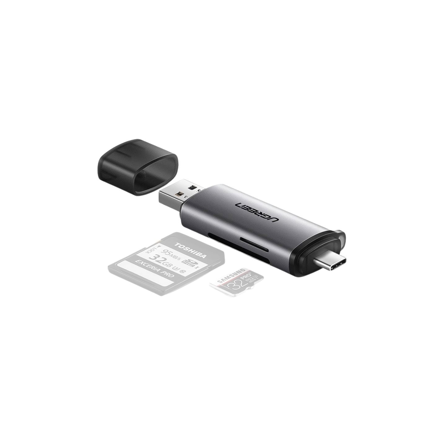 UGREEN 2 in 1 USB Type C to USB 3.0 Micro SD/TF Card Reader with 5Gbps Data Transfer Speed, 2TB Max Supported Capacity | 50706