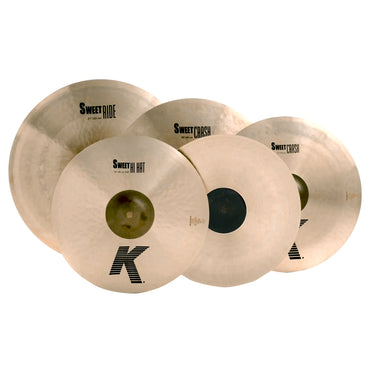 Zildjian K Sweet Medium Ride Cymbal Set Series with 15" Hi-Hats, 17" & 19" Crash, 21" Ride Traditional Finish for Drums | KS5791
