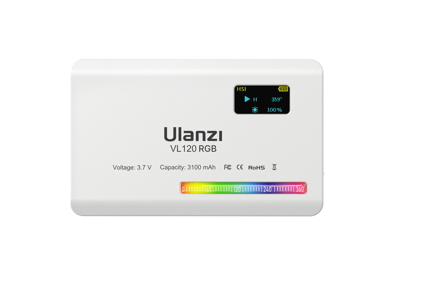 Ulanzi VL120 RGB LED Video Light with up to 9000k Color Temperature and 20 Lighting Effects for Photography and Video Lighting (White)