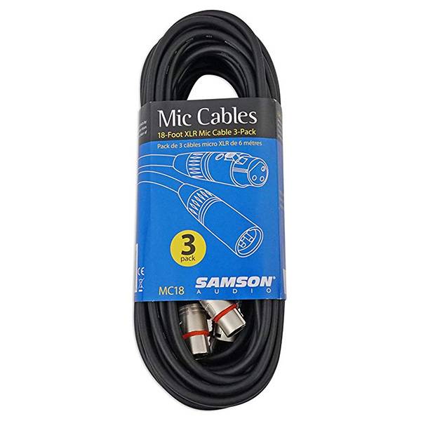 Samson MC18 Low Noise Microphone Cables with Heavy Duty XLR Connectors (3 Pack)