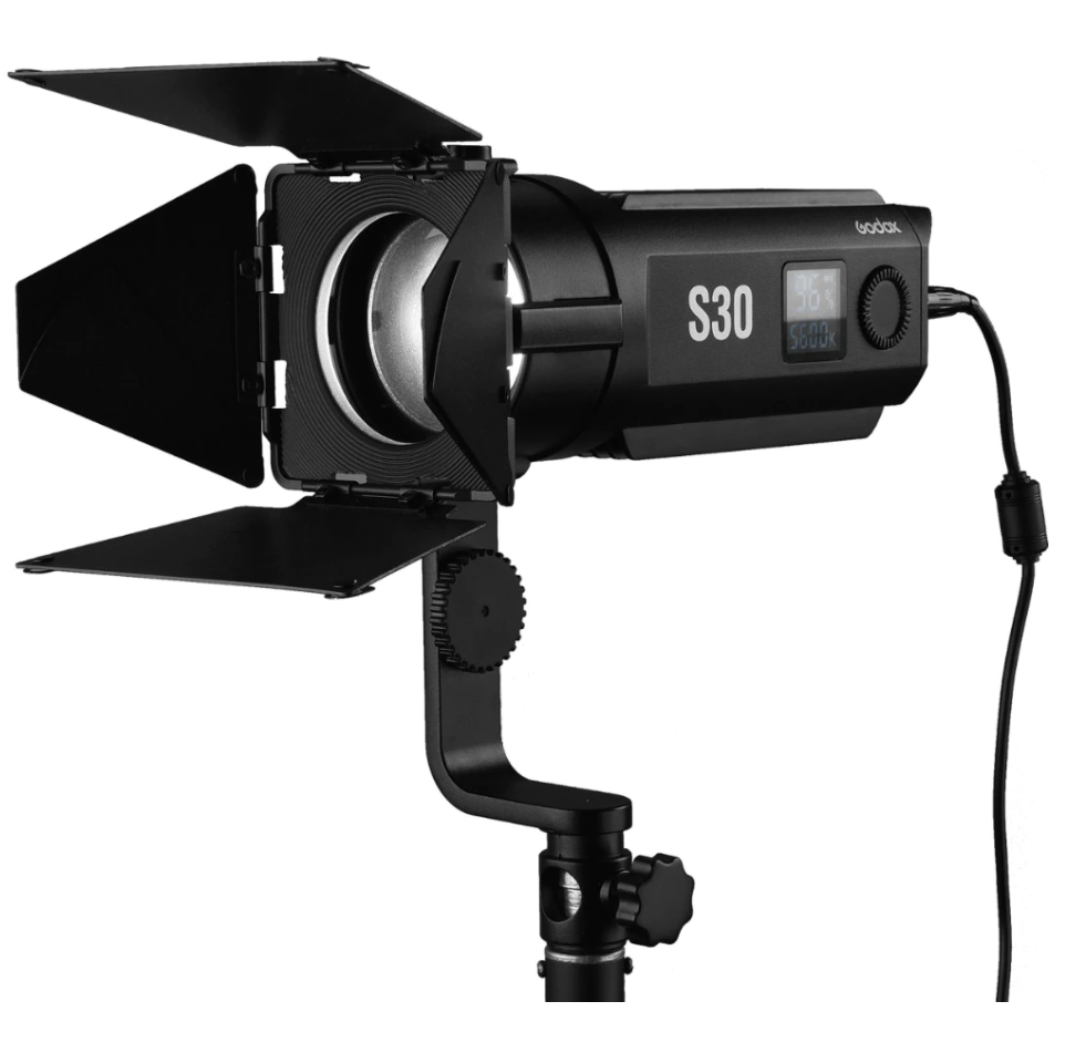 Godox S30 5600K LED Light Kit with Precision Lighting and Dimmable Focusing Function with Adjustable Beam Angle Spotlight for Professional Lighting in Shooting and Photography
