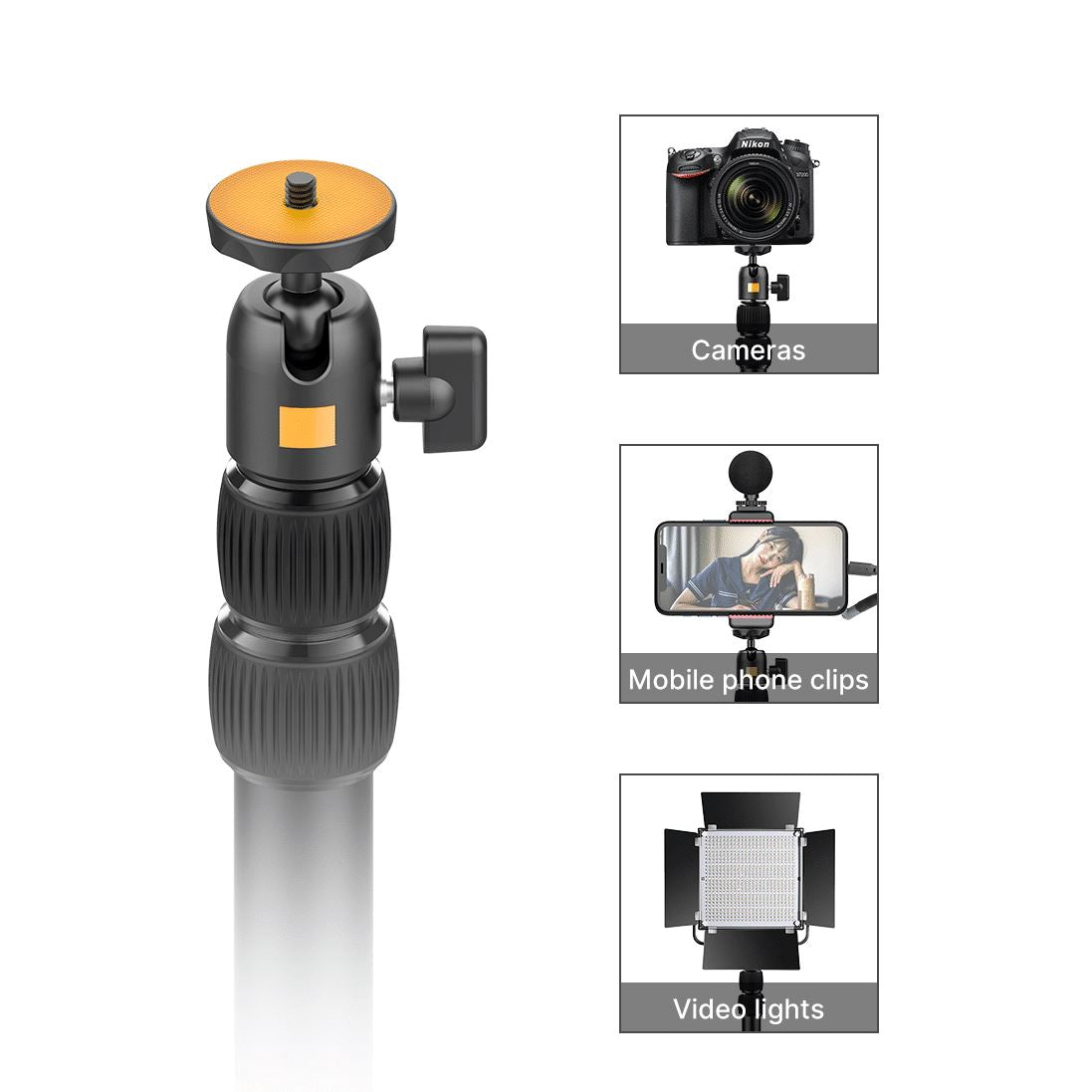 Vijim by Ulanzi LS01 Extendable Lamp Light Stand with Table Clamp for Photography, Vlogging, Podcasts, Filming, Live Streaming