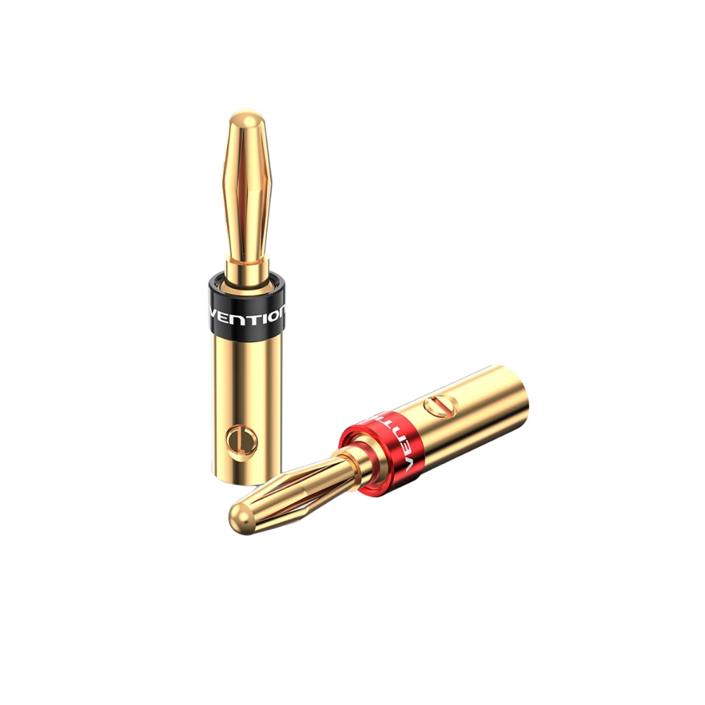 Vention Gold-Plated Banana Audio Plug Connector Head with Color Coded Rings, Copper Alloy Body, Screw Set for Speakers and Amplifiers | BFDJ0-2