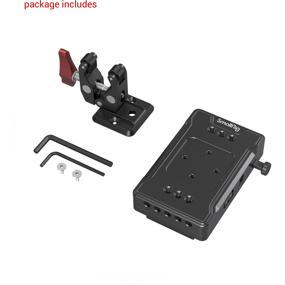 SmallRig V-Mount Battery Aluminum Adapter Plate with Super Clamp Mount (3497)