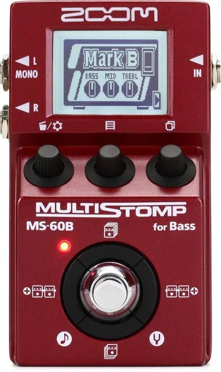 Zoom MS-60B MultiStomp Bass Guitar Effects Pedal - 58 Built-in Effects Tuner