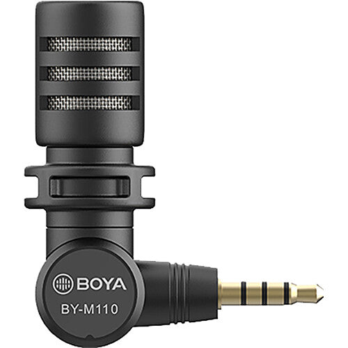 Boya BY-M110 Ultracompact Condenser Microphone with 3.5mm TRRS Plug for Smartphones, Tablets, and Laptops