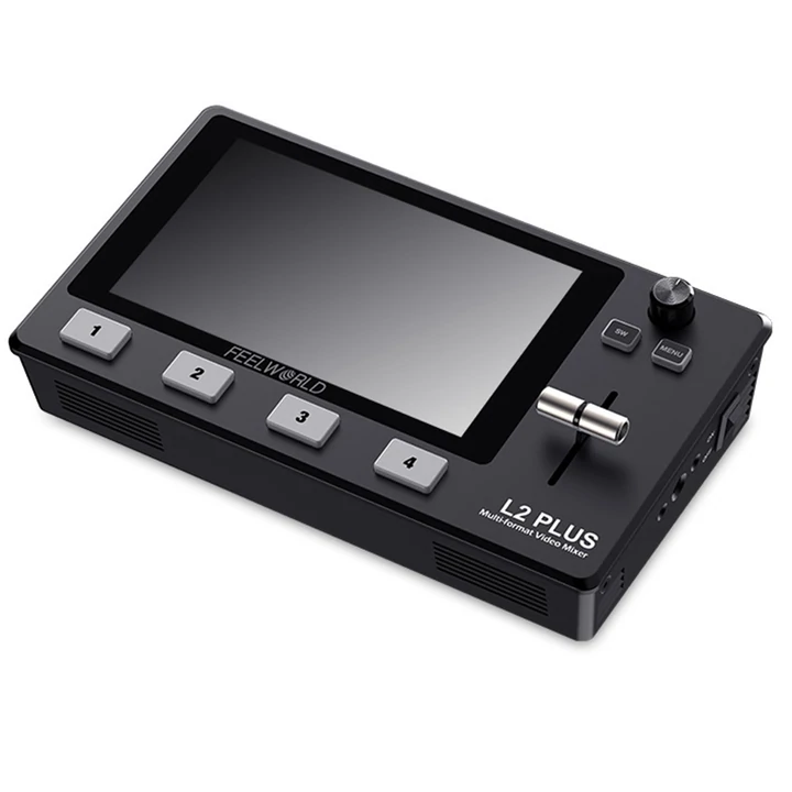 Feelworld L2 Plus 5.5-Inch Touch-Easy Setup Multi Camera Video Mixer Switcher with PTZ Control Chroma Key for Live Streaming