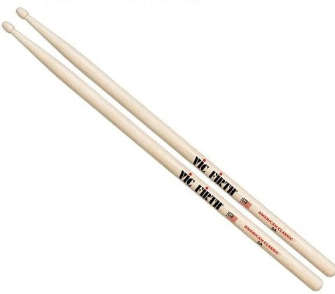 Vic Firth American Classic 5A Hickory Wood Drumsticks (Pair) Drum Sticks for Drums and Percussion (Multiple Styles Available)