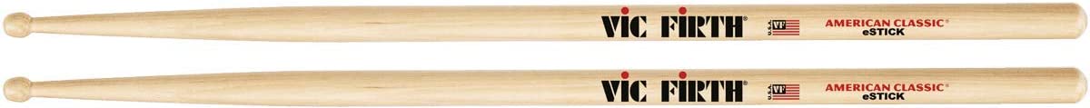 Vic Firth American Classic eStick Hickory Wood Barrel Tip Drumsticks (Pair) Drum Sticks for Electronic Drums and Percussion