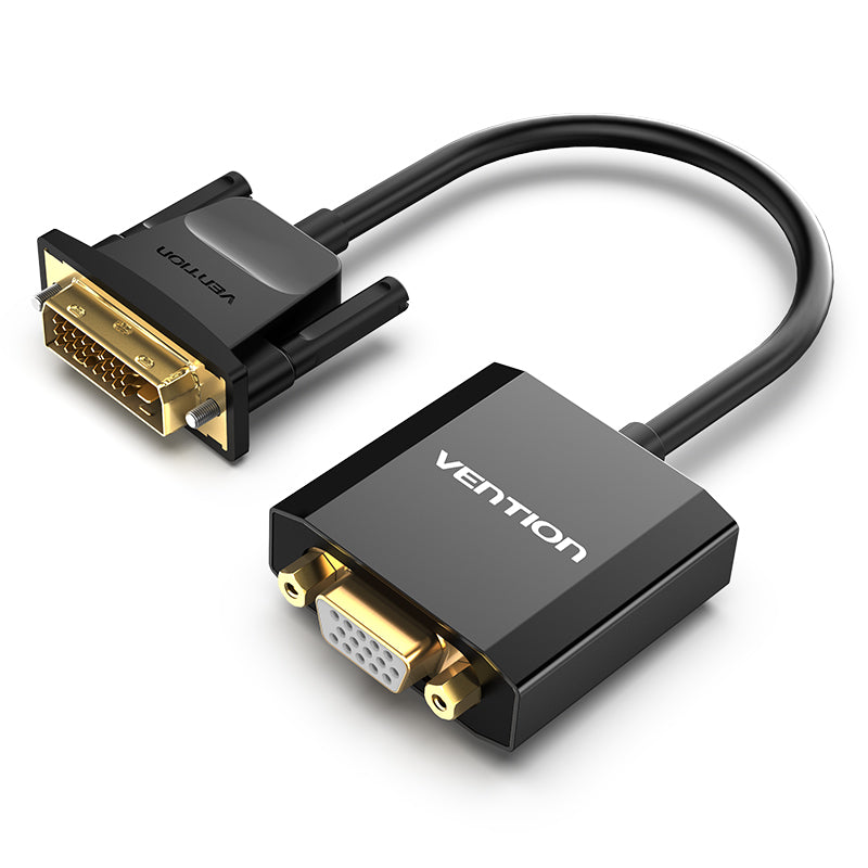 Vention DVI 1080p 60Hz DVI to VGA 0.15-Meter Gold Plated (EBABB) Video Converter for TV, Monitors, Projectors, Laptop, PC