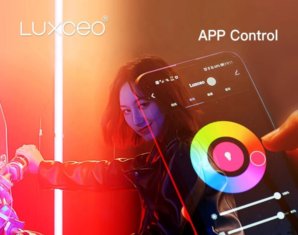 Luxceo P120 RGB Waterproof LED Light Wand 360 Degree Full Color Tube with Bluetooth App Control for Photo Video Studio