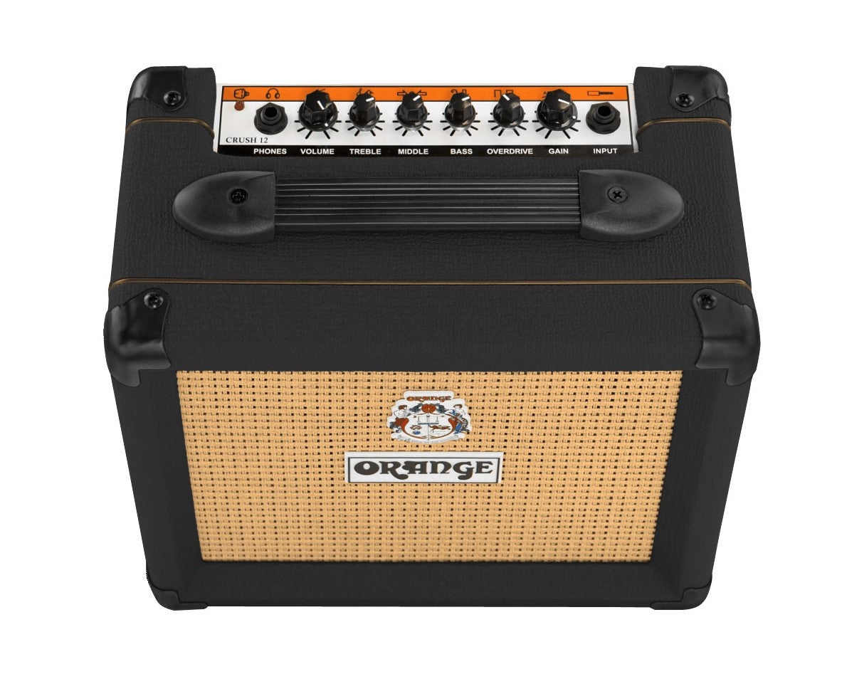 Orange Amps Crush 12 Watts Guitar Combo Amplifier with Active 3 Band EQ and CabSim-Loaded Headphone Output for Electric Guitars (Black, Orange)