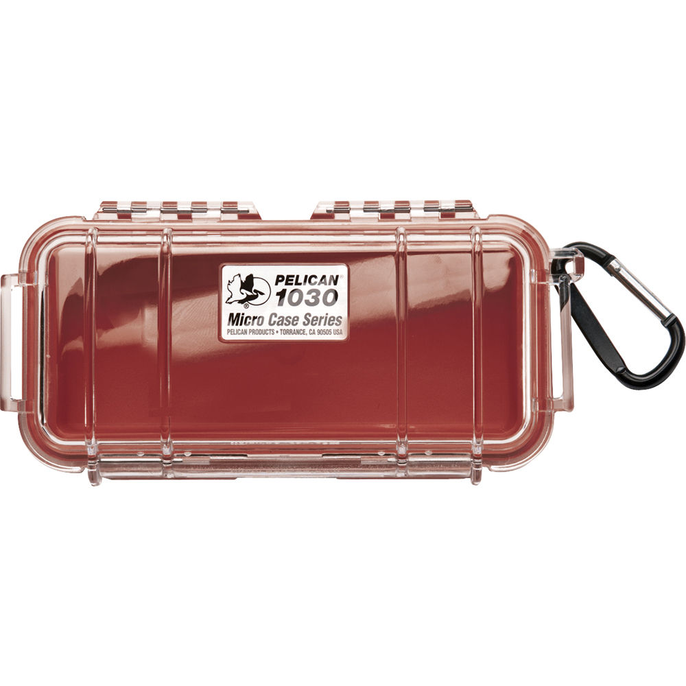 Pelican 1030 Micro Case Watertight Crushproof Dustproof Clear Hard Casing with Rubber Liner, Automatic Pressure Equalization Valve for Phones Small Electronics (4 Colors Available)