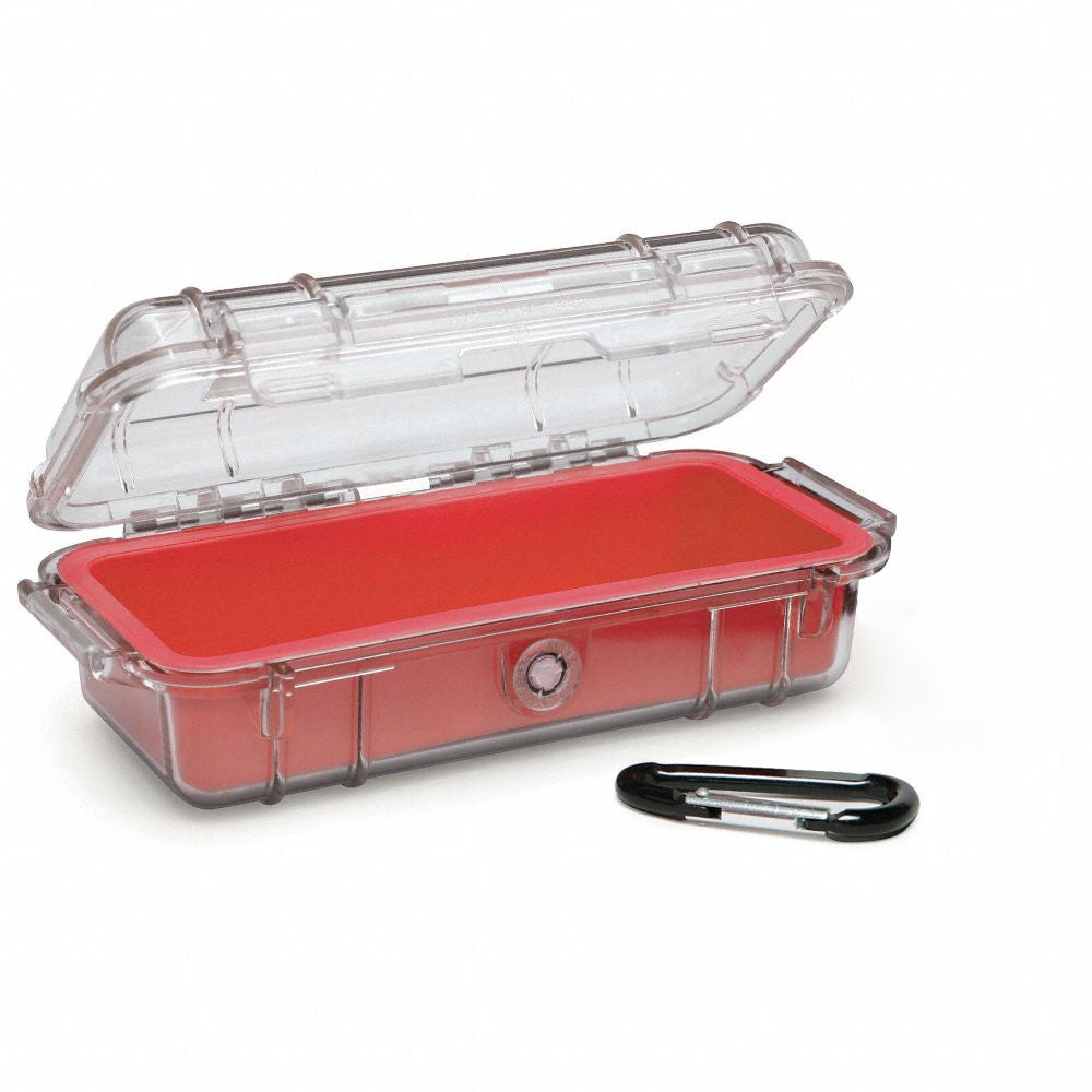 Pelican 1030 Micro Case Watertight Crushproof Dustproof Clear Hard Casing with Rubber Liner, Automatic Pressure Equalization Valve for Phones Small Electronics (4 Colors Available)