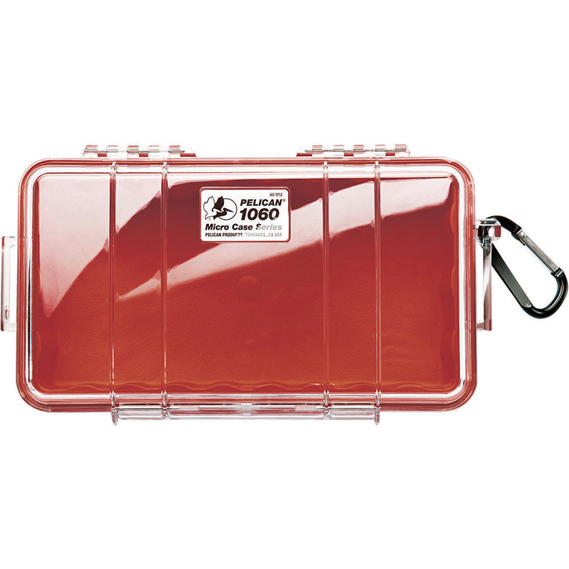 Pelican Micro Case (Colored Liner with Clear Cover) IP67 Watertight Hard Casing with Automatic Pressure Purge Valve for Small Electronics | Model 1060