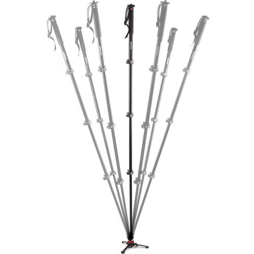 Manfrotto MVMXPRO500 XPRO 4 Section Video Monopod w Fluid Head & Fluidtech Base for Videographer, Filmmakers