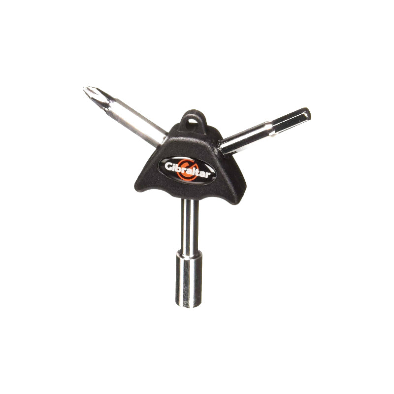 Gibraltar SC-GTK Tri-Key Tool with Drum Key, Hex Key and Phillips Head Screw Driver for Drums and Percussions