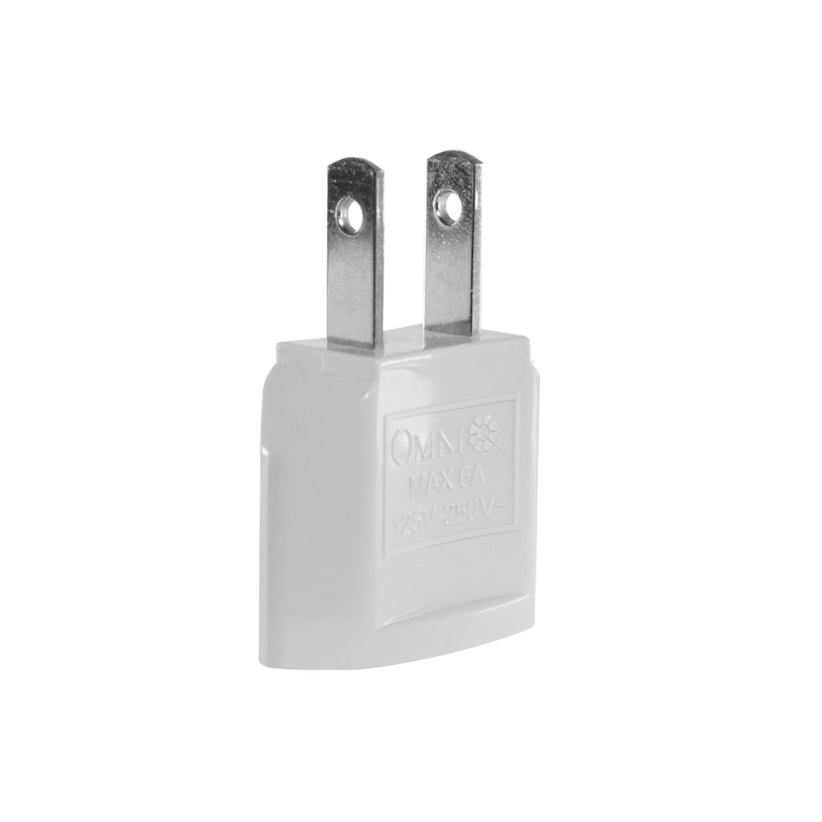 OMNI Regular Adapter EU Round Pin to US Flat Socket 6A 220V for Electronics and Appliances | WRA-001