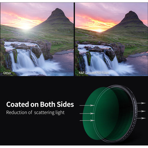 K&F Concept KF01-1350 Variable Fader NDX ND8-ND2000 Waterproof Anti-Scratch Green Coated Japan Optics Filter (40.5mm)