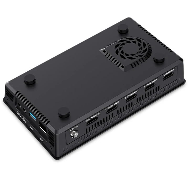 Feelworld L2 Plus 5.5-Inch Touch-Easy Setup Multi Camera Video Mixer Switcher with PTZ Control Chroma Key for Live Streaming