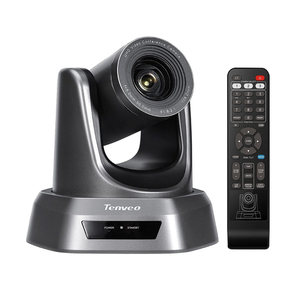 Tenveo NV10A 1080P HD PTZ Video Conference Camera with 10X Optical Zoom, USB / SDI / HDMI Outputs, IR Remote Indicator, Pan, Tilt and Zoom Features for Live Streaming & Video Conference