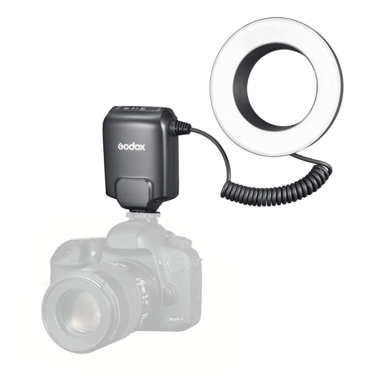 Godox ML-150 II Macro Ring Flash with 5800K Color Temperature, Lens Adapter Rings and Hot Shoe Mount for DSLR Cameras