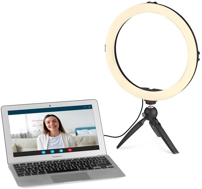 Joby 12" Beamo Ring Light with up to 5600k Color Temperature and 10 Brightness Settings with In-line Remote Control Perfect for Vlogging, Makeup Tutorial, Photo and Video Lighting