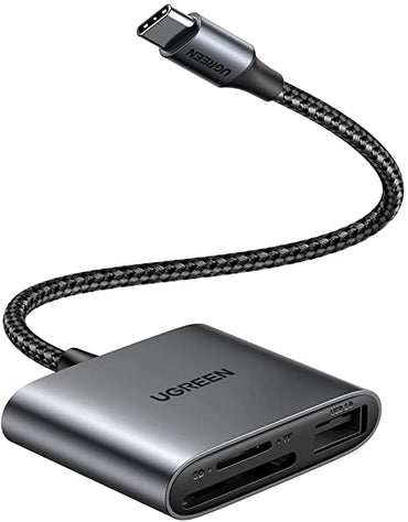 UGREEN SD MicroSD to USB-C Card Reader with USB 2.0 Port 480 Mbps File Transfer Speed for PC Laptop Computers | 80798