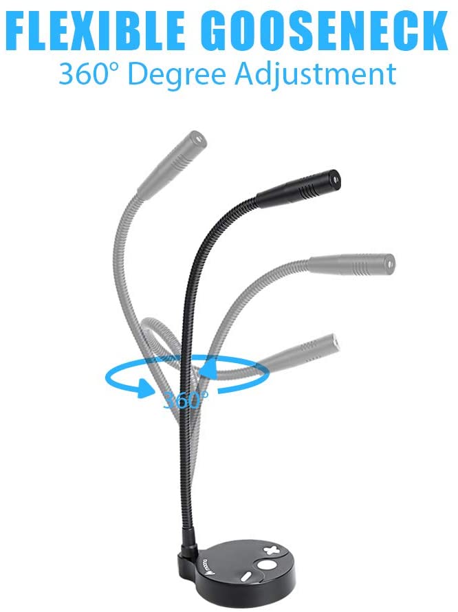 Maono AU-GM10 GM10 Metal USB Cardioid Condenser Gooseneck Desktop Microphone with Volume Control and Led Indicator for Podcasting, Conferences, Interviews, Meetings