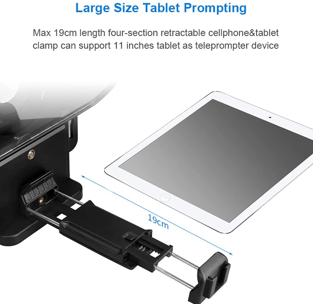 Desview / Bestview T3 11" Universal Teleprompter with Horizontal / Vertical Shooting, Bluetooth Remote Control and Mobile App Support for DSLR, Smartphone and Tablet