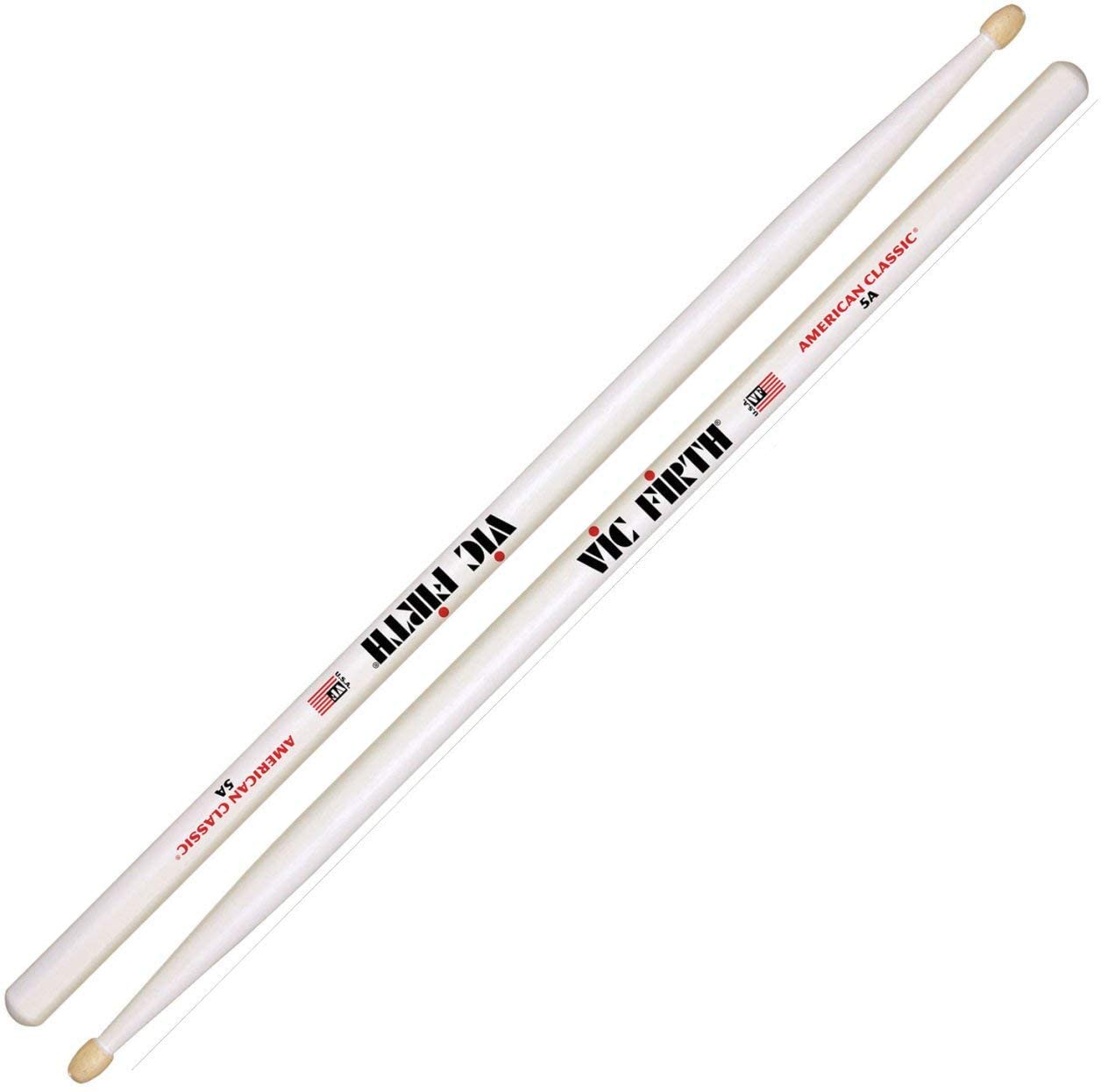 Vic Firth American Classic 5A Hickory Wood Drumsticks (Pair) Drum Sticks for Drums and Percussion (Multiple Styles Available)