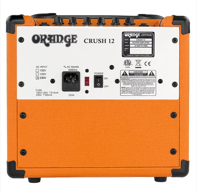 Orange Amps Crush 12 Watts Guitar Combo Amplifier with Active 3 Band EQ and CabSim-Loaded Headphone Output for Electric Guitars (Black, Orange)