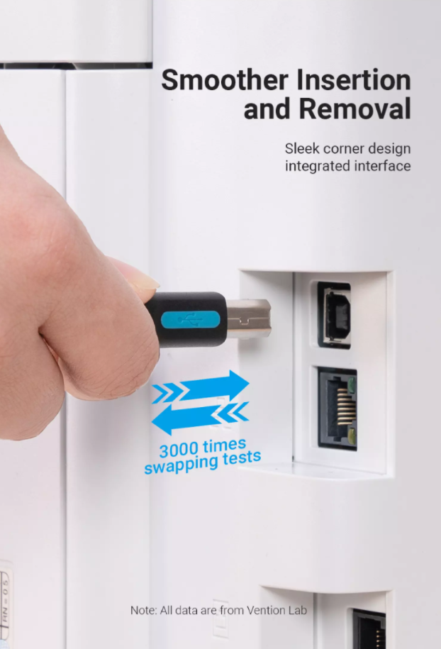 Vention USB 2.0 A Male to B Male 480Mbps Printer Cable (COQ) Black (Available in Different Lengths)