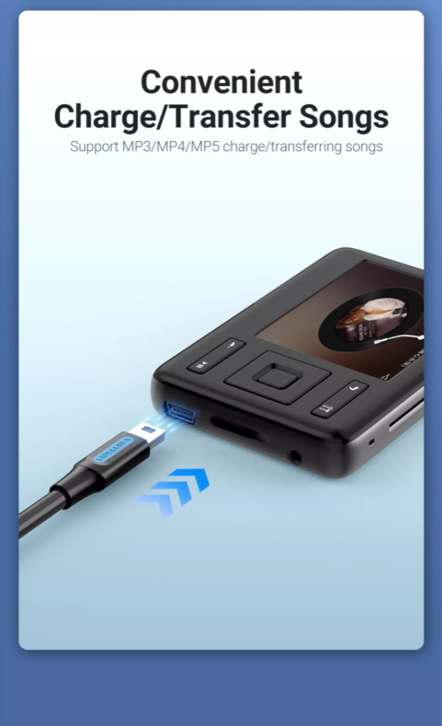 Vention USB 2.0 A Male to Mini-B Male Cable (COM) 480Mbps Black (Available in Different Lenghts)