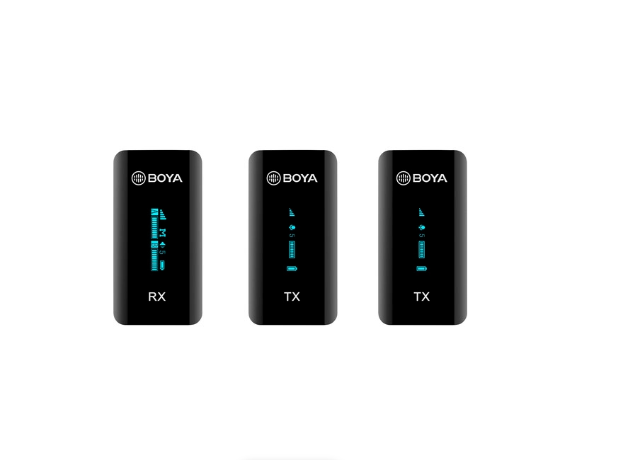 Boya by-XM6 S2 2.4GHz Dual Wireless Lavalier Microphone System Kit with up to 7hours Runtime and 100m Operating Range for Live, YouTube, Vlogging and Interview