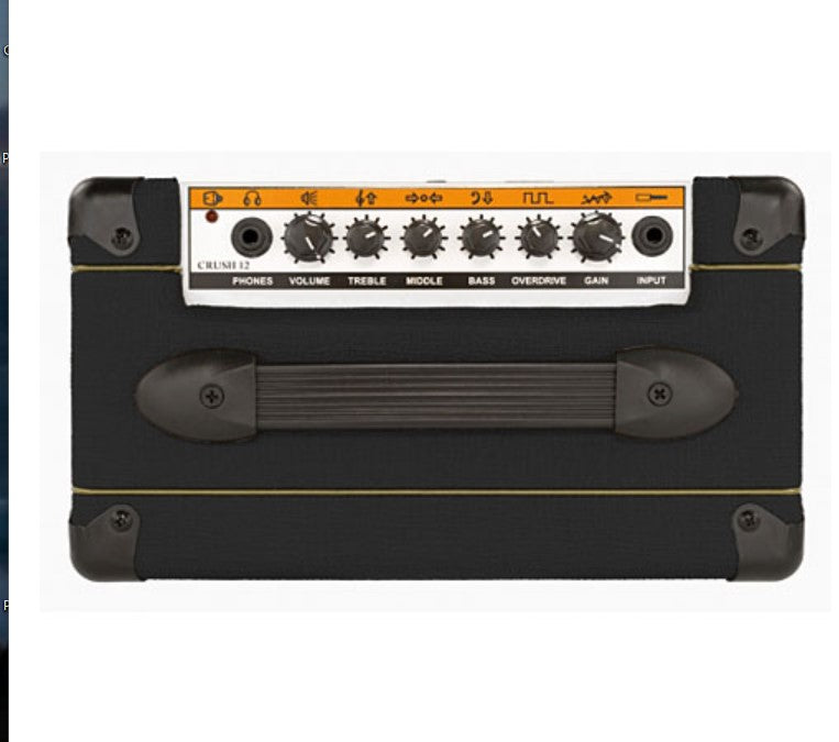 Orange Amps Crush 12 Watts Guitar Combo Amplifier with Active 3 Band EQ and CabSim-Loaded Headphone Output for Electric Guitars (Black, Orange)