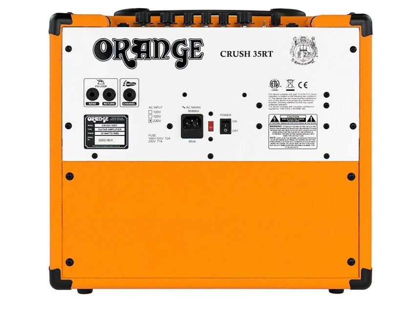 Orange Amps Crush 35RT Watt Guitar Combo Amplifier with 4- Stage Preamp, Active 3 Band EQ and CabSim-loaded Headphone Output for Electric Guitars (Orange, Black)