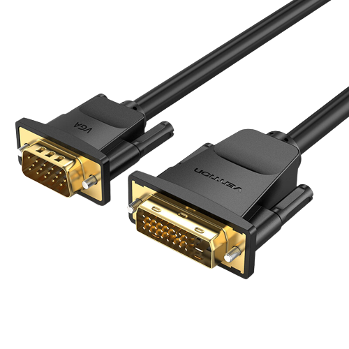 Vention 1080p 60Hz DVI (24+1) Male to VGA Male 1-Meter Gold Plated (EABB) Video Cable for PC, TV, Monitors, Laptops, Projectors