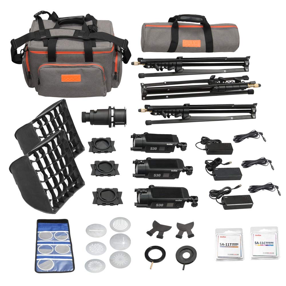Godox S30 5600K LED Light Kit with Precision Lighting and Dimmable Focusing Function with Adjustable Beam Angle Spotlight for Professional Lighting in Shooting and Photography