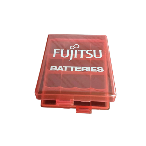 Fujitsu 4 Slot AA and AAA Battery Case for Travel and Storage (Pink)
